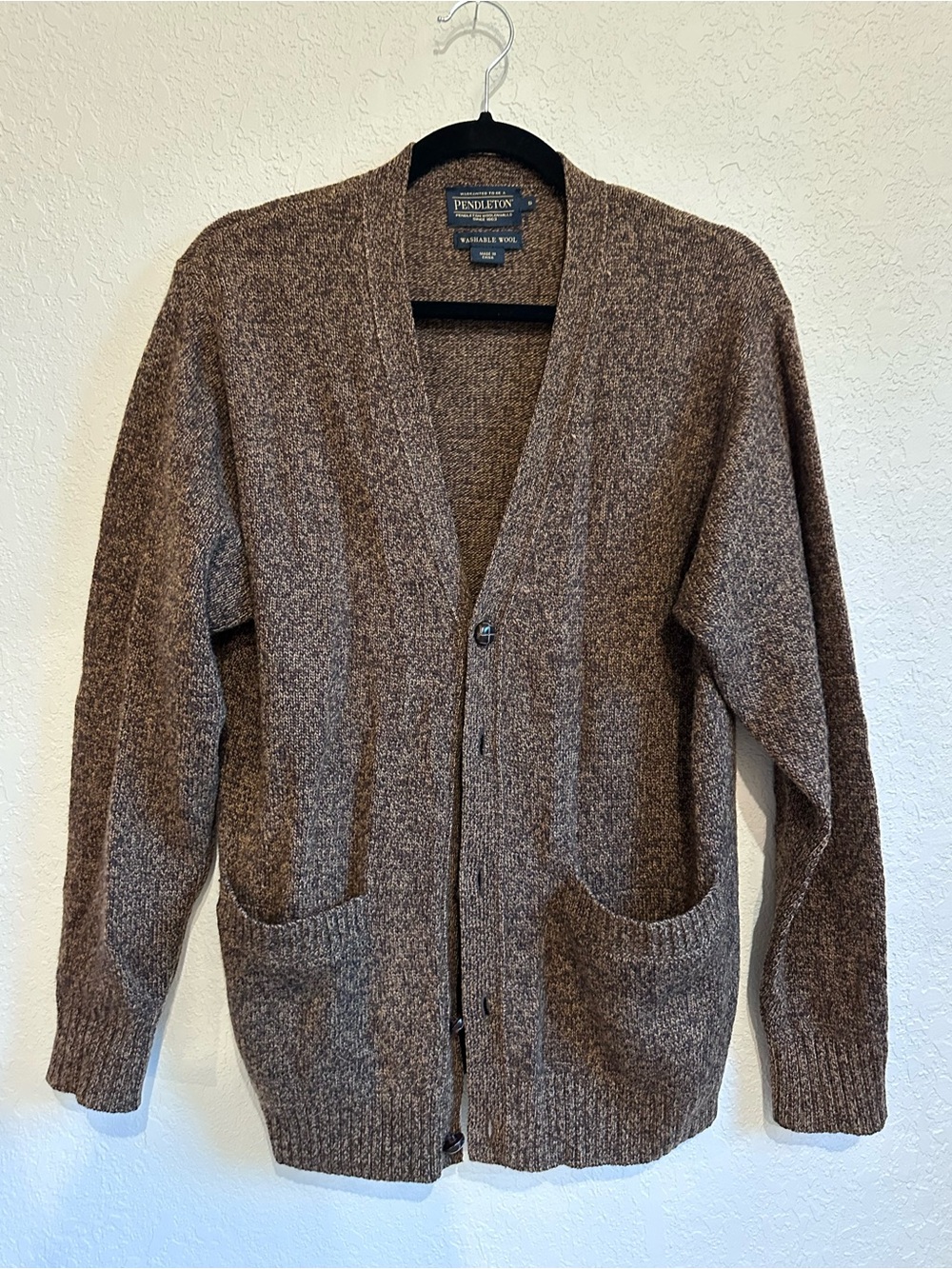 Pendleton Brown Wool Men’s Cardigan Sweater